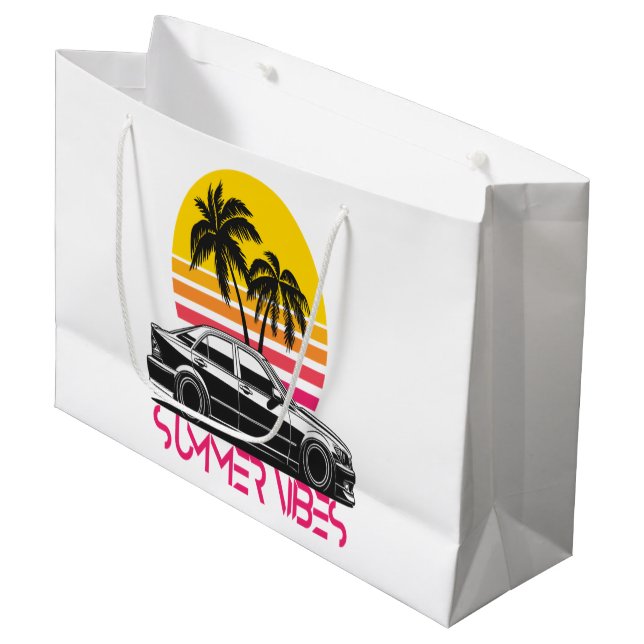 Grand Sac Cadeau Vibes d'été (Devant Angle)