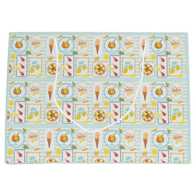 Grand Sac Cadeau Vibes d'été méditerranéen (Devant)