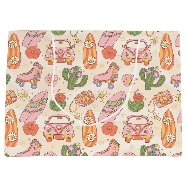 Grand Sac Cadeau Vibes rétro funky d'été  (Devant)