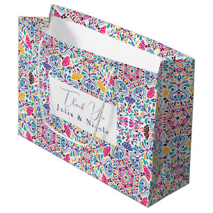 Grand Sac Cadeau Vibrant mexicaine Fiesta Style Mariage arc-en-ciel
