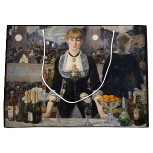 Grand Sac Cadeau Victorian Barmaid Girl at Folies Bergere, France
