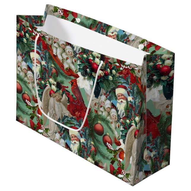 Grand Sac Cadeau Victorian Christmas Portrait (Devant Angle)