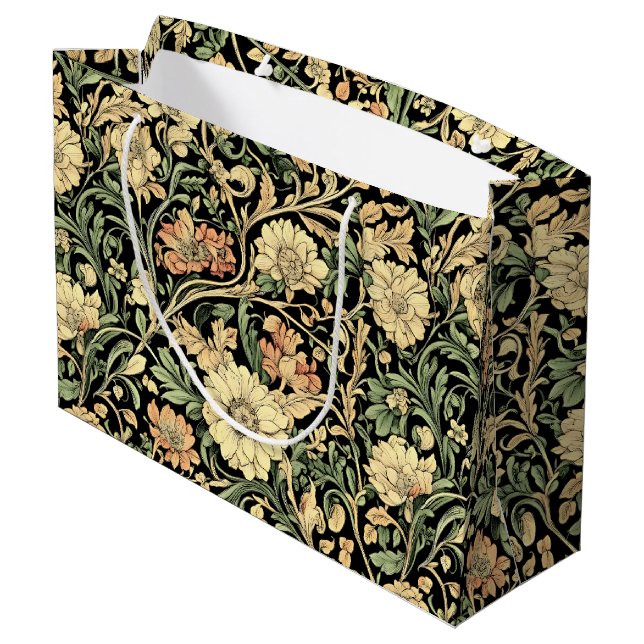 Grand Sac Cadeau Victorian-style floral pattern  (Dos Angle)