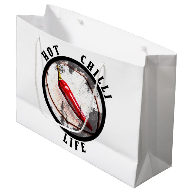 Grand Sac Cadeau Vie chili chaude (Devant Angle)