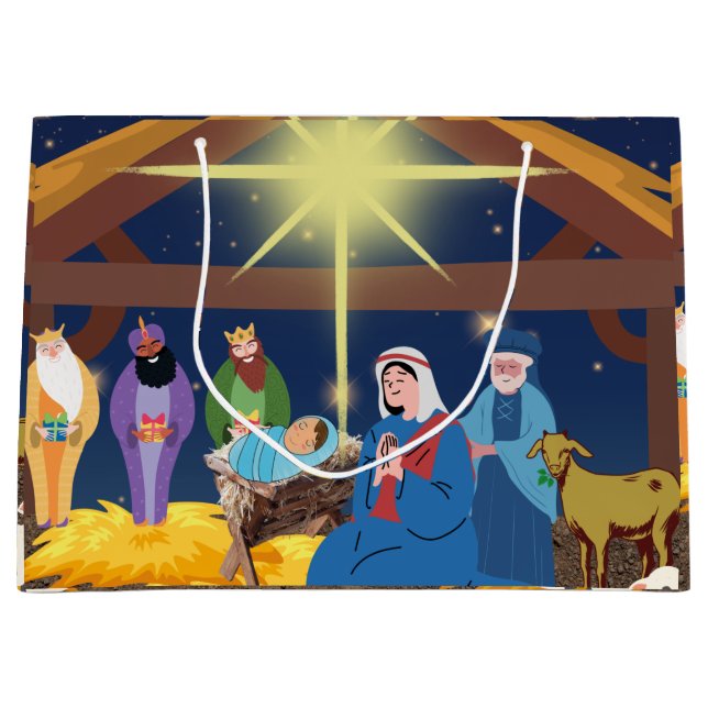 Grand Sac Cadeau Vie de Noël (Devant)