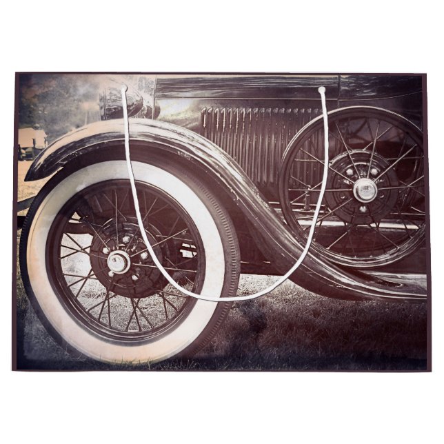 Grand Sac Cadeau Vieille voiture ancienne de minuterie (Devant)