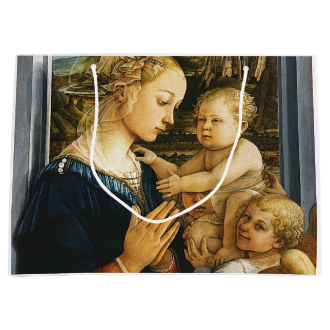 Grand Sac Cadeau Vierge avec enfant et deux anges, Filippo Lippi (Devant)