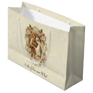 Grand Sac Cadeau Vierge catholique Marie & St. Joseph Vintage Weddi