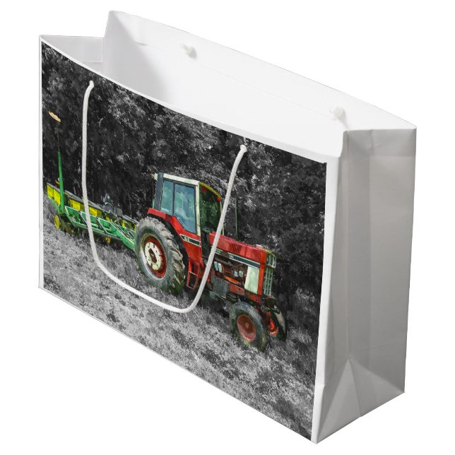Grand Sac Cadeau Vieux tracteur international Painterly (Devant Angle)