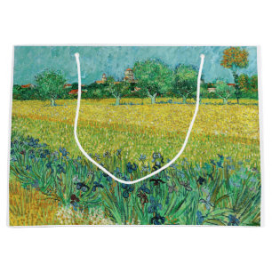 Grand Sac Cadeau Vincent van Gogh - Champ aux iris près d'Arles