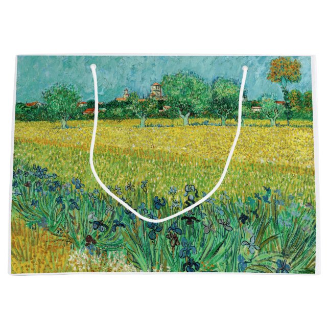 Grand Sac Cadeau Vincent van Gogh - Champ avec Iris près d'Arles (Devant)
