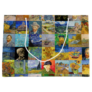 Grand Sac Cadeau Vincent van Gogh - chefs-d'oeuvre Mosaic Patchwork