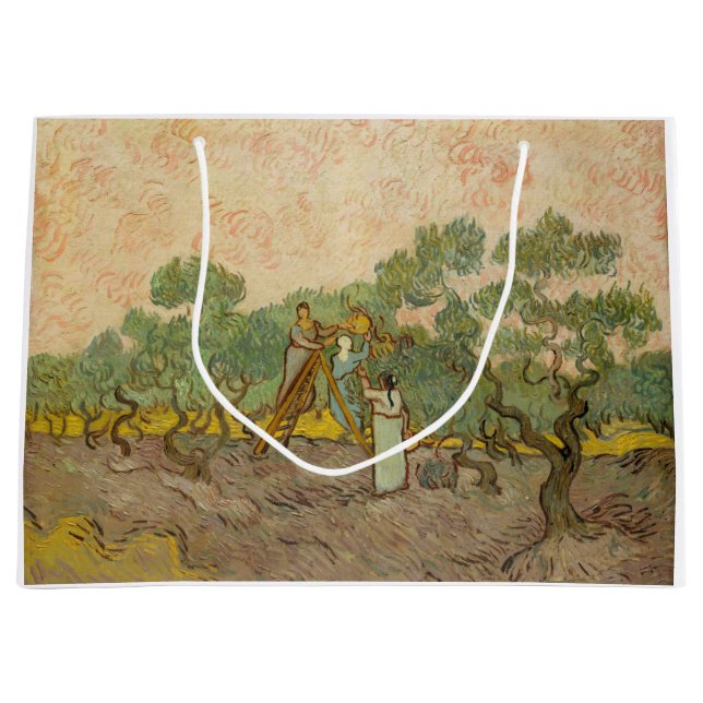 Grand Sac Cadeau Vincent van Gogh - Femmes cueillette d'olives (Devant)