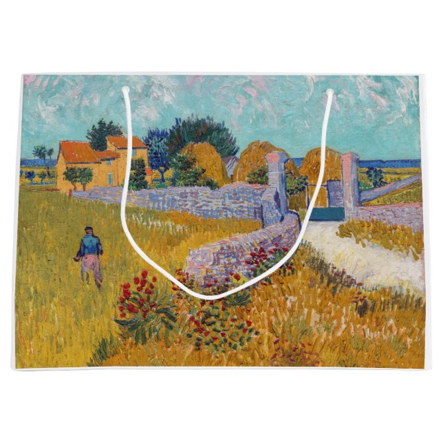 Grand Sac Cadeau Vincent van Gogh - Ferme en Provence (Devant)