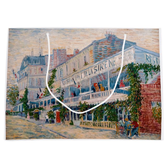 Grand Sac Cadeau Vincent van Gogh - Le Restaurant de la Sirene (Devant)