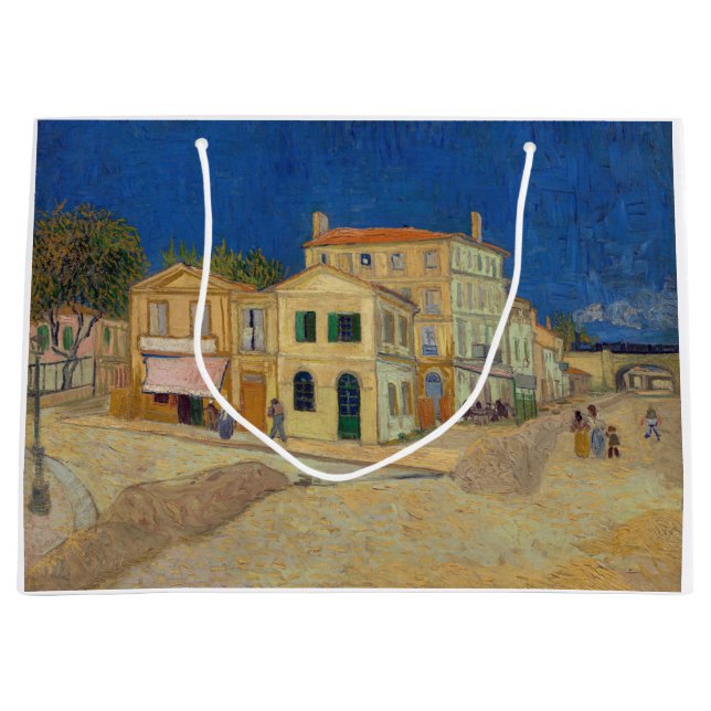 Grand Sac Cadeau Vincent van Gogh - Maison Jaune / Rue (Devant)