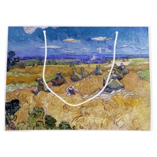 Grand Sac Cadeau Vincent van Gogh - Meules de blé avec des moissonn