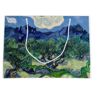 Grand Sac Cadeau Vincent van Gogh - Oliviers avec les Alpilles