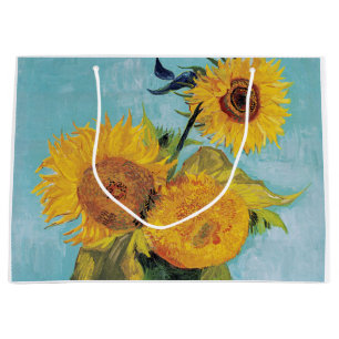 Grand Sac Cadeau Vincent Van Gogh - Trois tournesols dans un vase