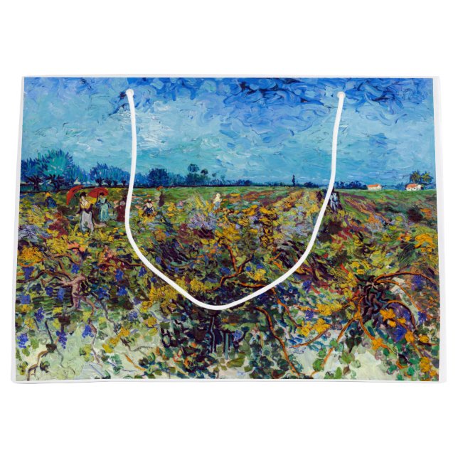 Grand Sac Cadeau Vincent van Gogh - Vignoble vert (Devant)