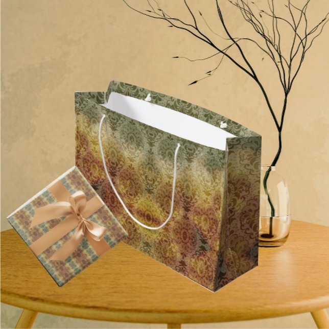 Grand Sac Cadeau Vintage Antique Damask All Occasion  (Elegant and sophisticated!)