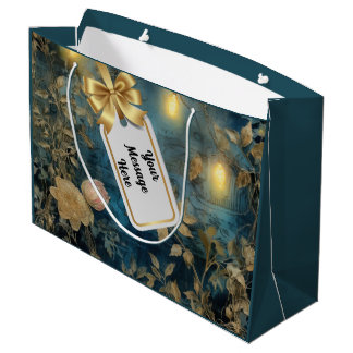 Grand Sac Cadeau Vintage Christmas Lights personnalisé