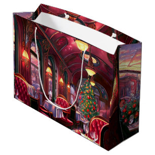 Grand Sac Cadeau Vintage Christmas Sleep Express Restaurant