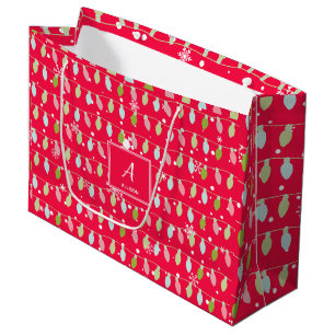 Grand Sac Cadeau Vintage classique Vacances Motif-Fêtes de Noël Lum