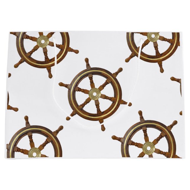 Grand Sac Cadeau Vintage Wooden Helm (Devant)