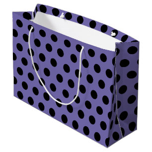 Grand Sac Cadeau Violet et noir Grand Polka Moyenne Point Party