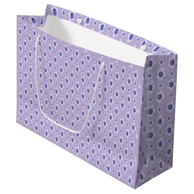 Grand Sac Cadeau Violettes douces (Devant Angle)
