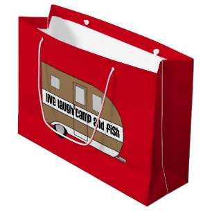 Grand Sac Cadeau "Vis, ris, camp et poisson"
