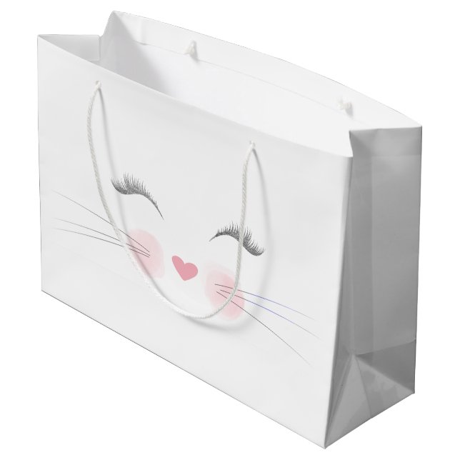 Grand Sac Cadeau Visage de chaton (Dos Angle)