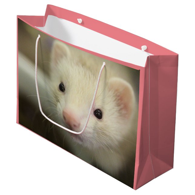 Grand Sac Cadeau Visage de furet (Devant Angle)