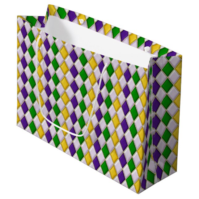 Grand Sac Cadeau Vitrail Harlequin (Devant Angle)