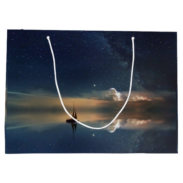 Grand Sac Cadeau Voile vers les nuages (Dos)