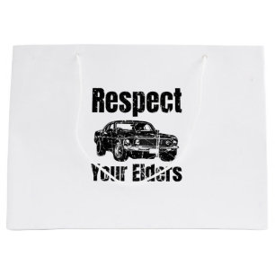 Grand Sac Cadeau Voiture amusante - Respect Vintage Vos Aînés Class