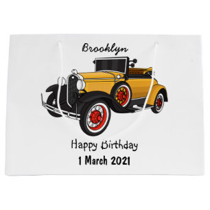 Grand Sac Cadeau Voiture jaune classique 1931