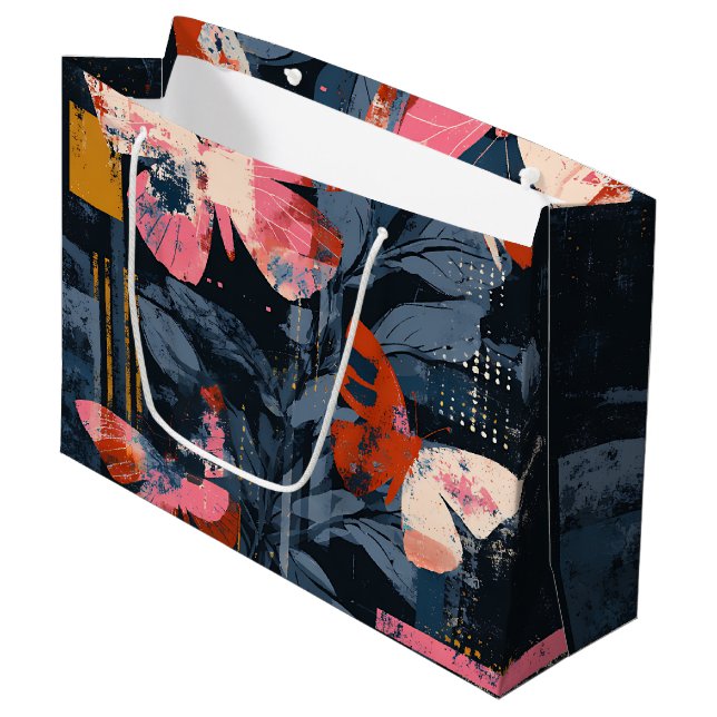 Grand Sac Cadeau Vol de papillon abstrait vibrant (6) (Devant Angle)