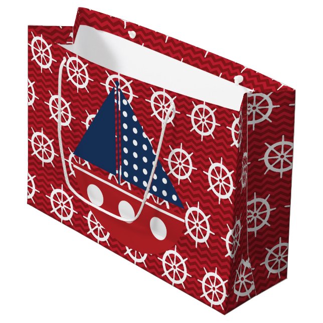 Grand Sac Cadeau Volant de direction nautique (Devant Angle)