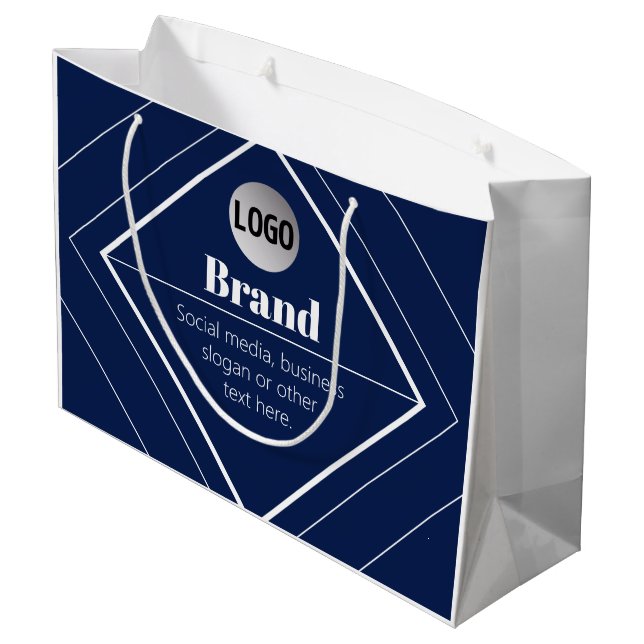 Grand Sac Cadeau Votre logo et design moderne personnalisable | Ble (Dos Angle)
