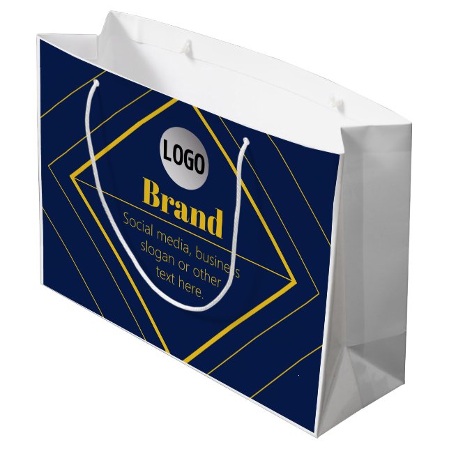 Grand Sac Cadeau Votre logo et modèle de design personnalisable (Dos Angle)