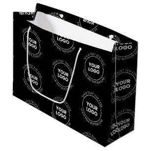 Grand Sac Cadeau Votre logo et texte modifiable Motif répétitif