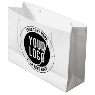 Grand Sac Cadeau Votre logo ou votre conception d'entreprise Text