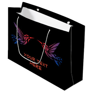 Grand Sac Cadeau Votre texte ici Texte personnalisé gauche droite I