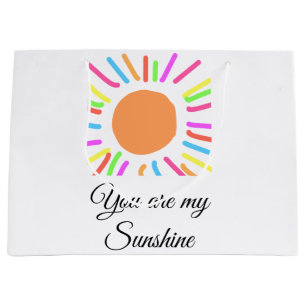 Grand Sac Cadeau vous êtes mon soleil jaune orange rayons de soleil