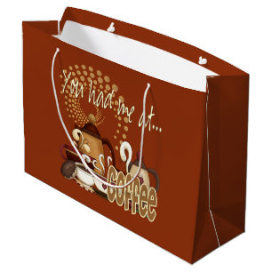 Grand Sac Cadeau Vous m'avez eu au café