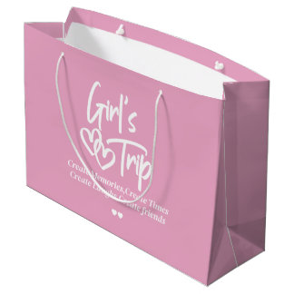 Grand Sac Cadeau Voyage de filles Créer des souvenirs Rose
