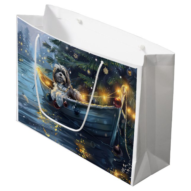 Grand Sac Cadeau Voyage festif de Noël Havanais (Devant Angle)