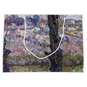 Grand Sac Cadeau Vue de Arles Jardin en fleurs de Van Gogh